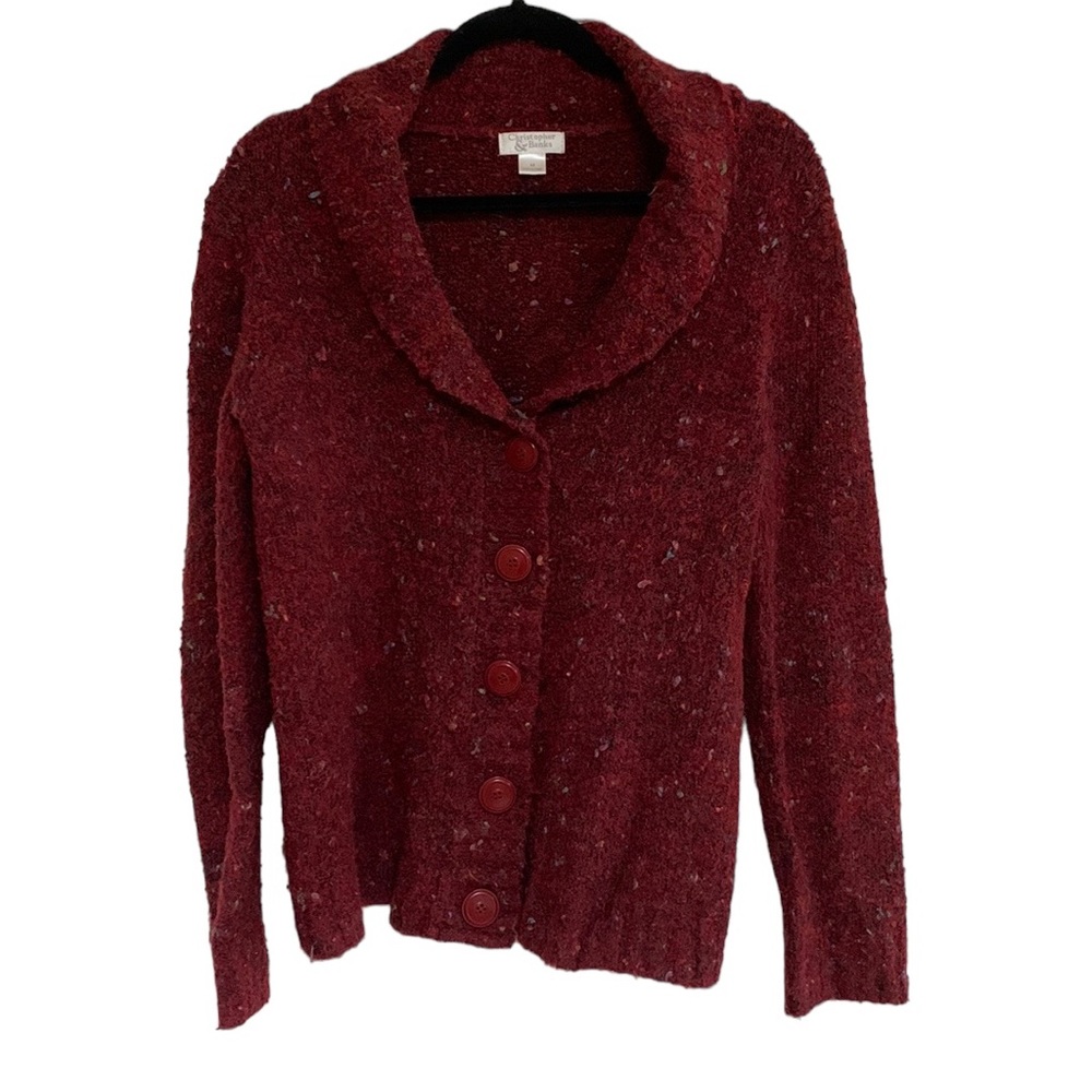 vintage maroon button sweater